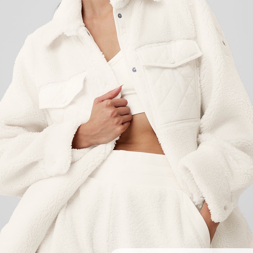 ALO Yoga White Teddy Jacket
